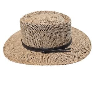 Stetson Seagrass Straw Gambler Hat Mens Size Small/Med Tan Outdoors Lightweight